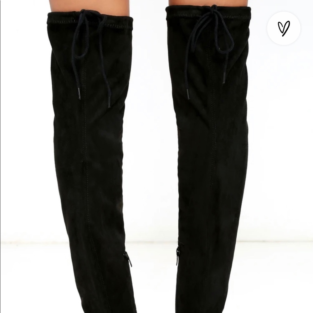 Black suede knee high boots 8.5